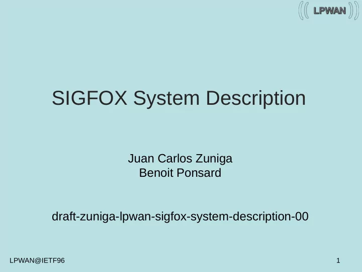 sigfox system description