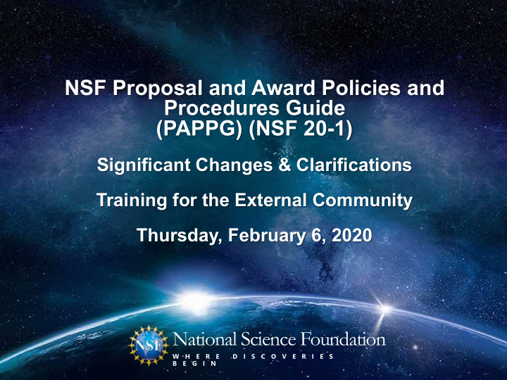 nsf proposal and award policies and procedures guide