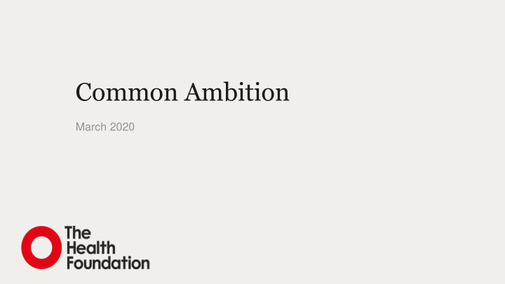common ambition