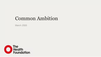 Common Ambition  March 2020  Common Ambition information call  March 2020  Welcome  an independent