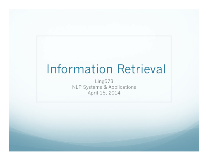 information retrieval