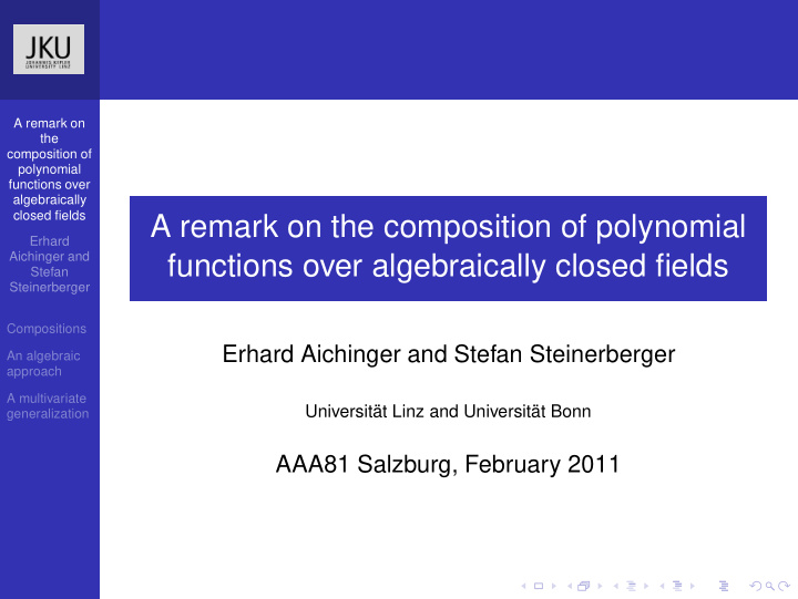 a remark on the composition of polynomial