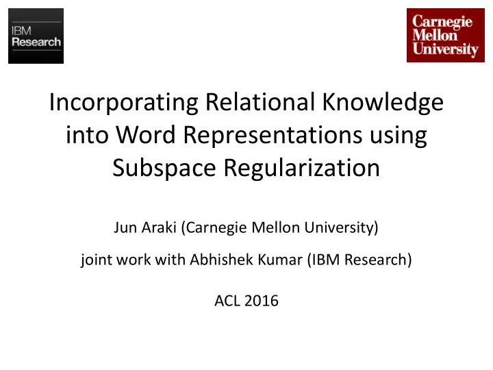 incorporating relational knowledge