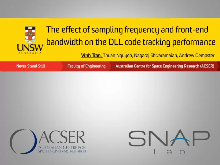 the effect of sampling frequency and front end bandwidth