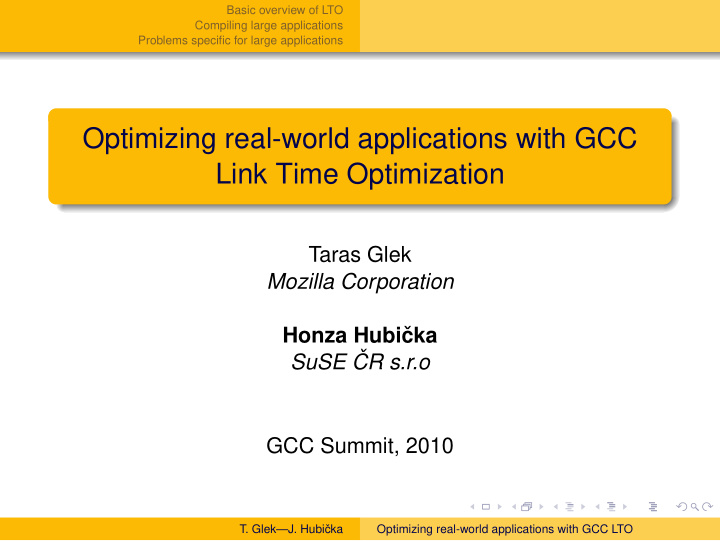 optimizing real world applications with gcc link time