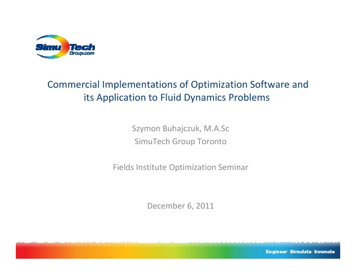 commercial implementations of optimization software and