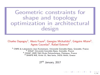 Geometric constraints for  shape and topology  optimization in architectural  design Charles