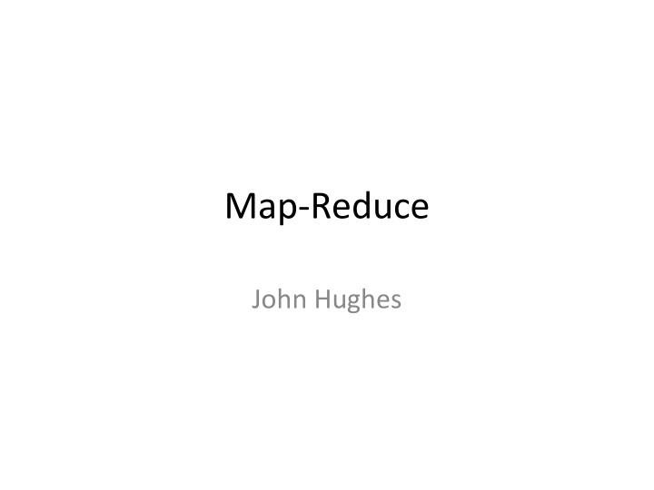 map reduce