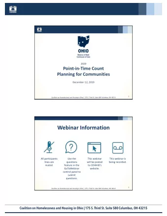 Webinar Information  All participants  Use the  This webinar  This webinar is  lines are  questions