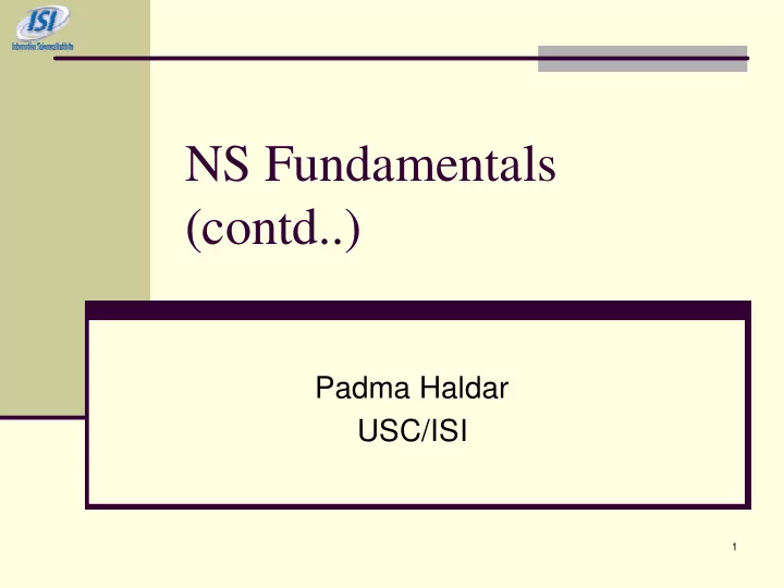 ns fundamentals contd