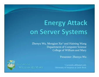 Energy and Green Computing  Energy cost has become a major factor in the total cost  of