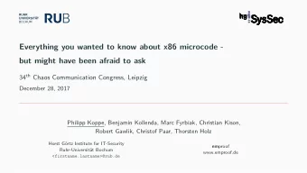 Everything you wanted to know about x86 microcode -  but might have been afraid to ask 34 th Chaos