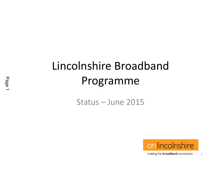 lincolnshire broadband programme