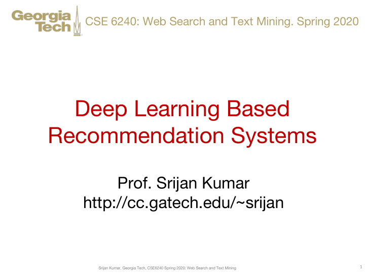 deep learning based recommendation systems