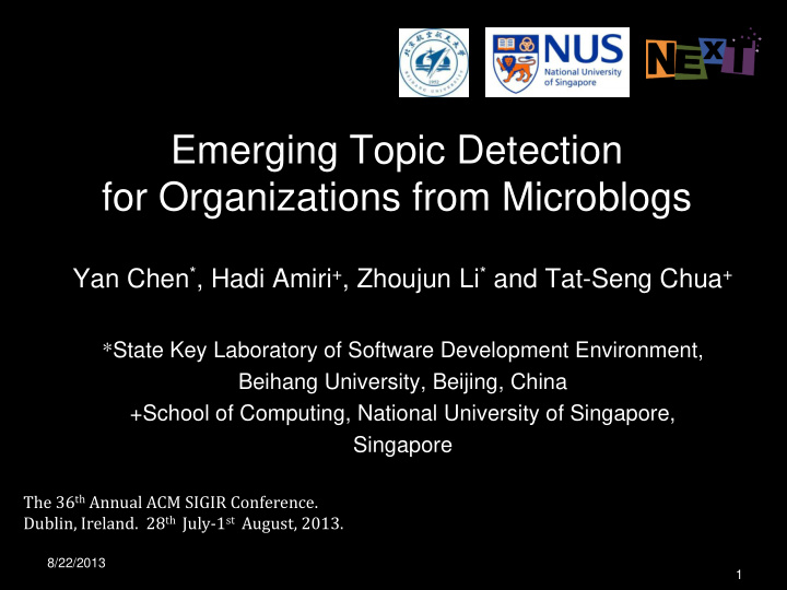 emerging topic detection for organizations from microblogs