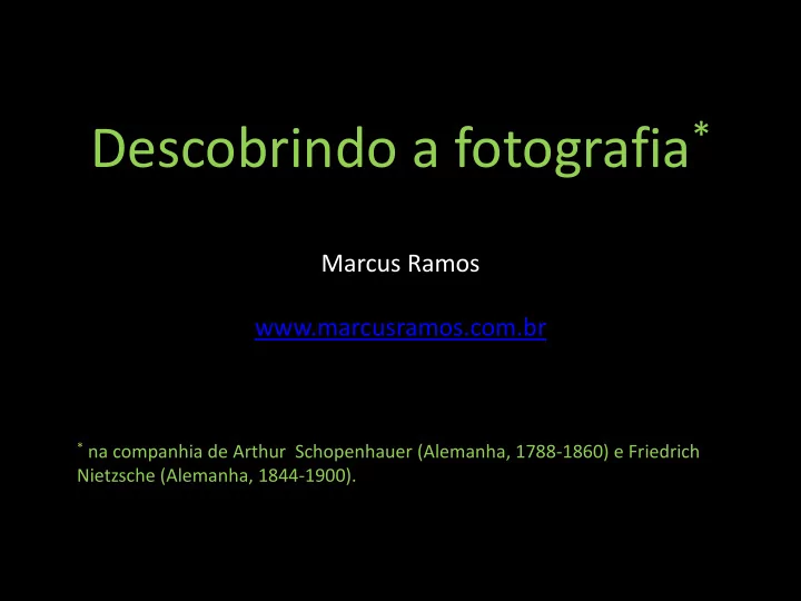 descobrindo a fotografia