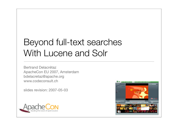 beyond full text searches with lucene and solr