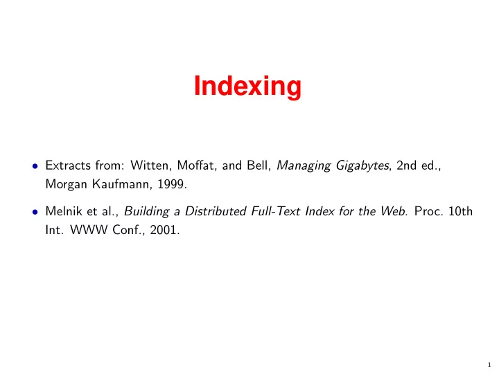 indexing
