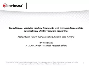automatically identify malware capabilities  Joshua Saxe, Rafael Turner, Kristina Blokhin, Jose