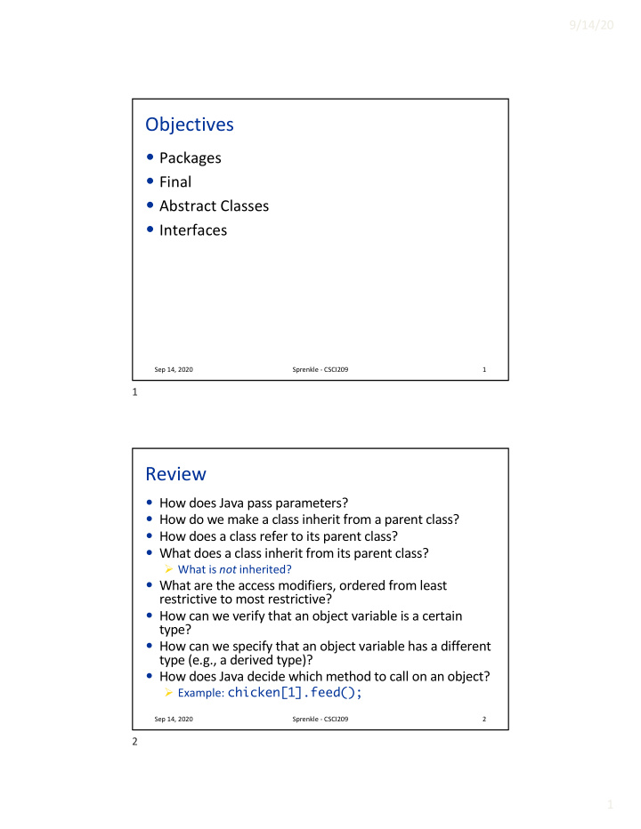 objectives