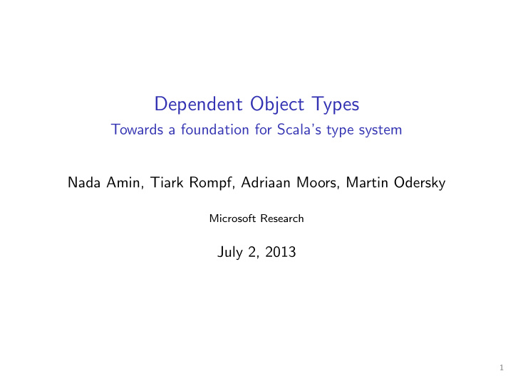 dependent object types