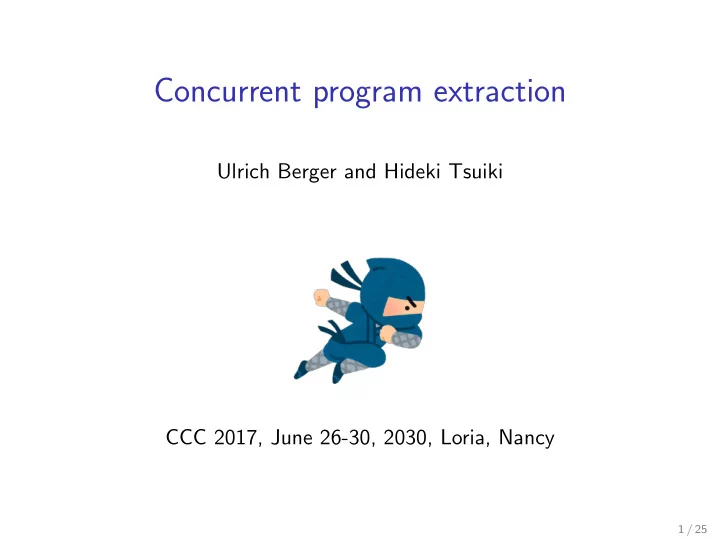 concurrent program extraction