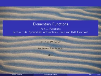 Elementary Functions  Part 1, Functions  Lecture 1.4a, Symmetries of Functions: Even and Odd