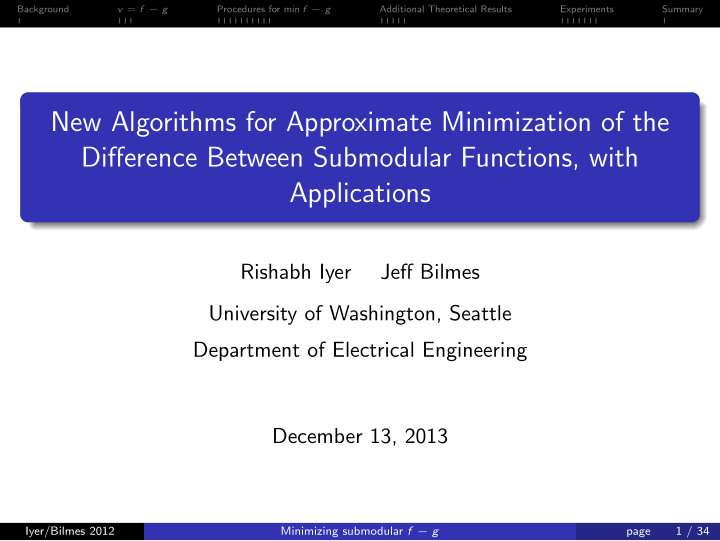 new algorithms for approximate minimization of the