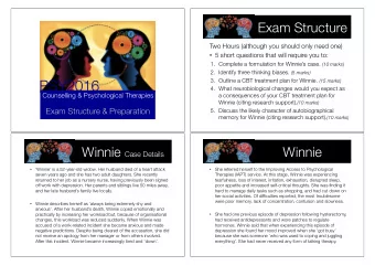 Exam Structure Two Hours (although you should only need one)  5 short questions that will