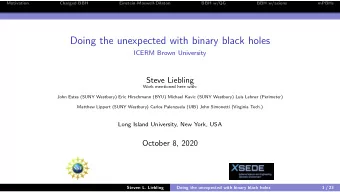 Doing the unexpected with binary black holes  ICERM Brown University  Steve Liebling  Work