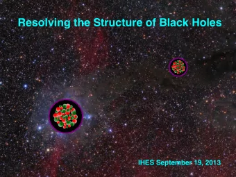 Resolving the Structure of Black Holes  IHES September 19, 2013  Recent work with:  Iosif Bena,