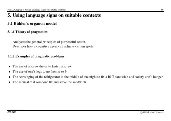 5. Using language signs on suitable contexts  5.1 Bhlers organon model  5.1.1 Theory of
