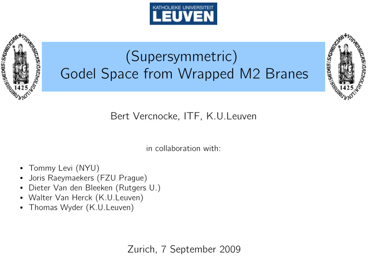 supersymmetric godel space from wrapped m2 branes