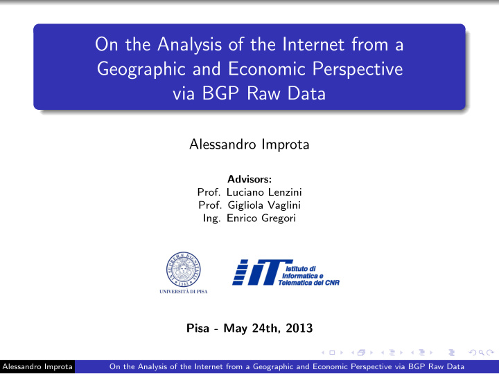 on the analysis of the internet from a geographic and