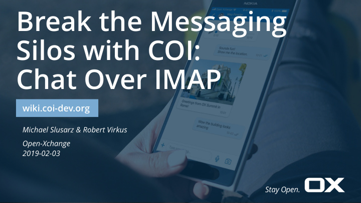 break the messaging silos with coi chat over imap