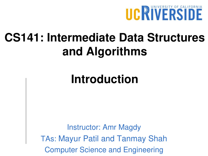 cs141 intermediate data structures