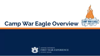 Camp War Eagle Overview  Meet the Camp War Eagle Team  Mark  Melissa  Chris  Taylor  Nic  Session