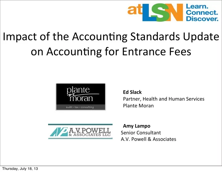 impact of the accoun ng standards update on accoun ng for