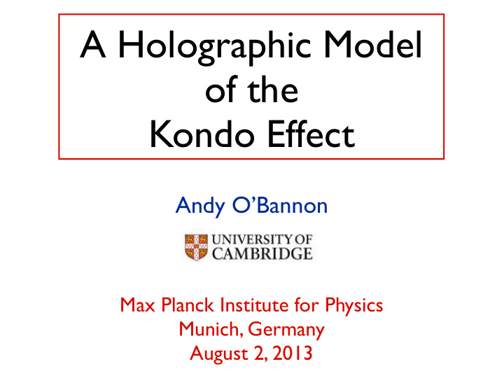 a holographic model of the kondo effect