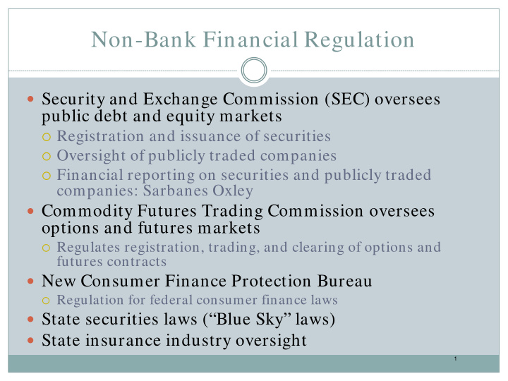 non bank financial regulation