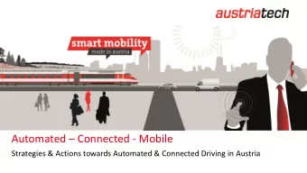 Automated  Connected - Mobile  Strategies &amp; Actions towards Automated &amp; Connected