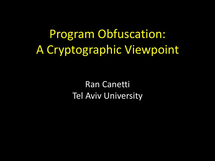 program obfuscation
