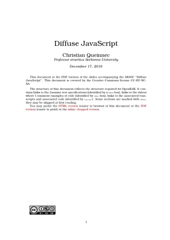 Diffuse JavaScript  Christian Queinnec  Professor emeritus Sorbonne University  December 17, 2018