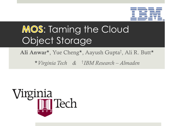 taming the cloud object storage