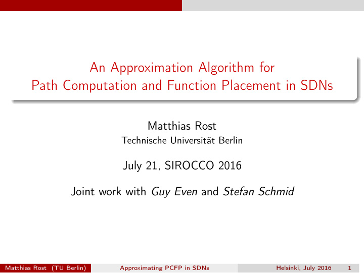 an approximation algorithm for path computation and