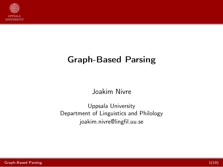 graph based parsing