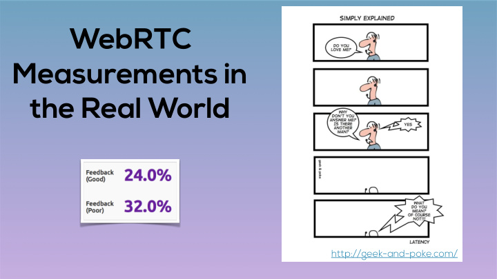 webrtc measurements in the real world