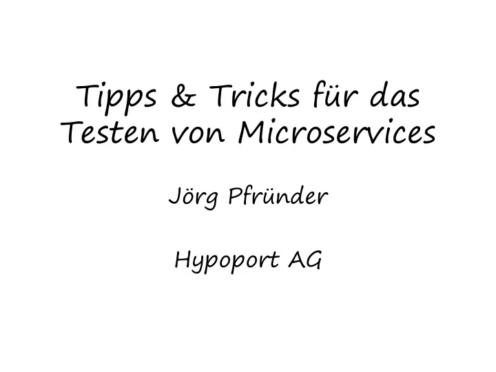 testen von microservices