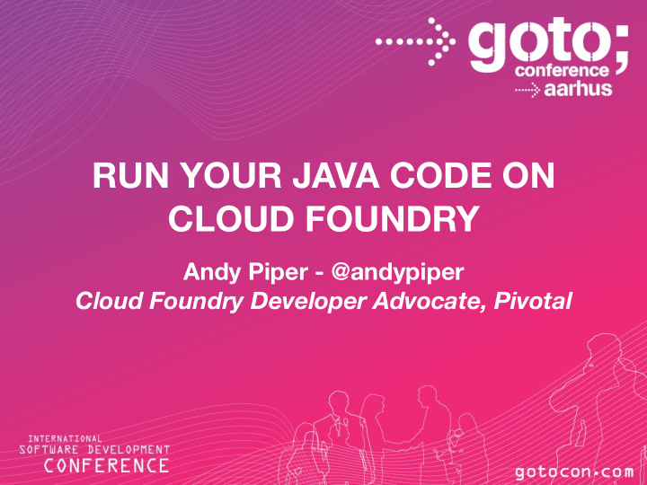 run your java code on cloud foundry