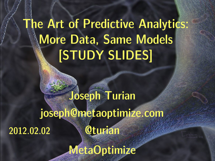 the art of predictive analytics more data same models